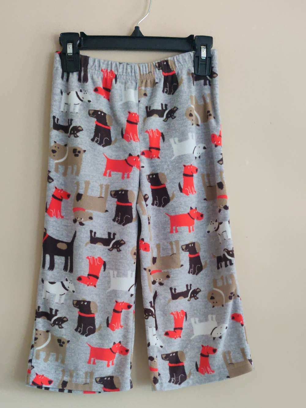 Carter's Gray Dog-Print Pajama Bottoms with Red, Brown & Black Dogs
